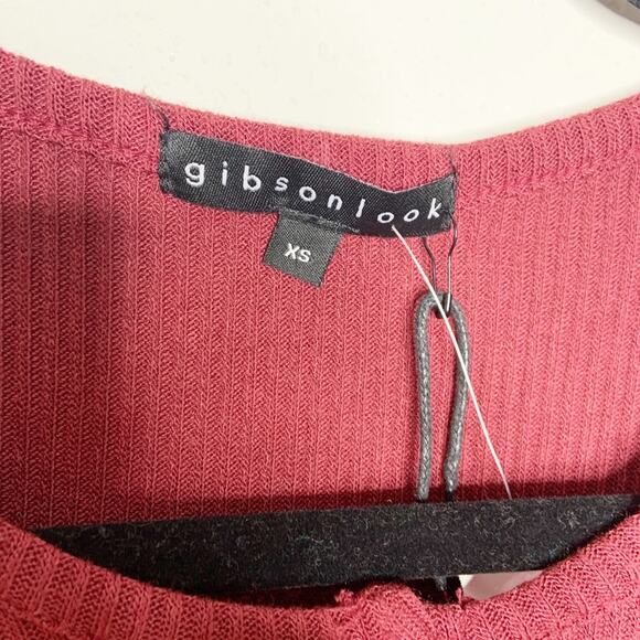 Gibsonlook Waffle Knit Button Front Top Size XS - Picture 4 of 5